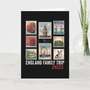 Cartão Viagem em Família pela Inglaterra 2025 Selo Postal