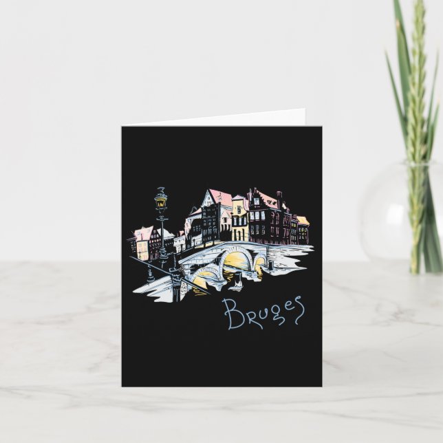 Cartão Viagem Europa Bélgica Bruges Férias em Família Sou (Frente)