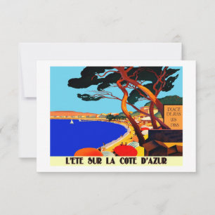 Cartão Viagem francês Vintage Cote D'Azur