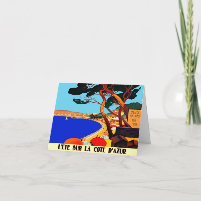 Cartão Viagem francês Vintage Cote D'Azur (Frente)
