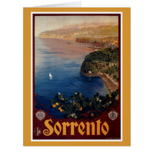 Cartão Viagem italiano de Sorrento do 1920 do vintage
