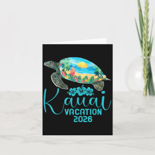 Cartão Viagem Kauai Havaí 2026 Tartaruga Marinha Férias d