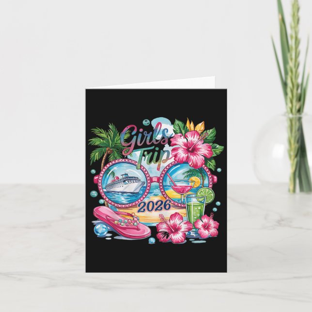 Cartão Viagem para Meninas 2026 Férias de Verão Bestie Va (Frente)