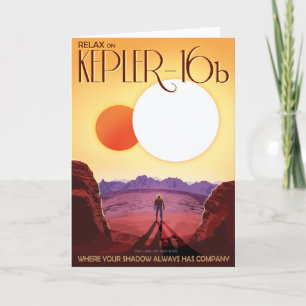 Cartão Viagem Sci-Fi Ad, Planet Kepler-16b