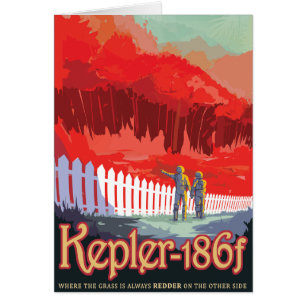 Cartão Viagem Sci-Fi Ad, Planet Kepler-186f