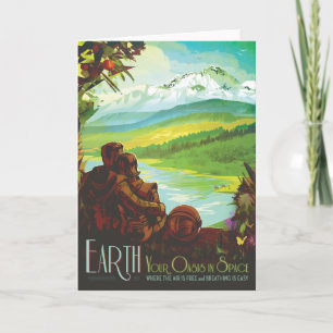 Cartão Viagem Sci-Fi Ad, Planeta Terra