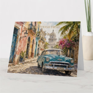 Cartão Viagens Cuba Antiga - Saudações de Havana