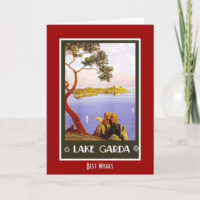 Cartão Viagens vintage Card Lake Garda Itália (Frente)
