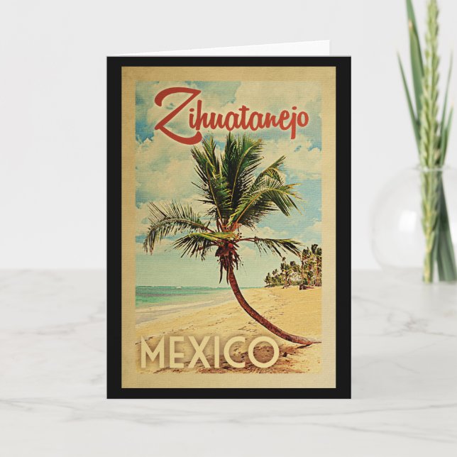 Cartão Viagens vintage de Árvore Zihuatanejo Palm (Frente)