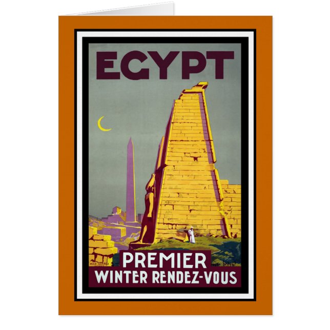 Cartão Viagens vintage de Egipto (Frente)