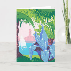 Cartão Viagens vintage de Poster promovendo Porto Rico 2