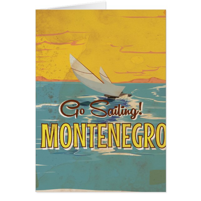 Cartão Viagens vintage Montenegro (Frente)