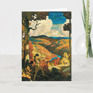 Cartão Viagens vintage, no Antigo Kentucky, NC Wyeth