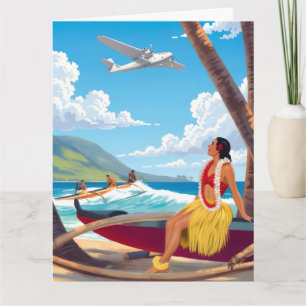 Cartão Viagens Vintage no Havaí