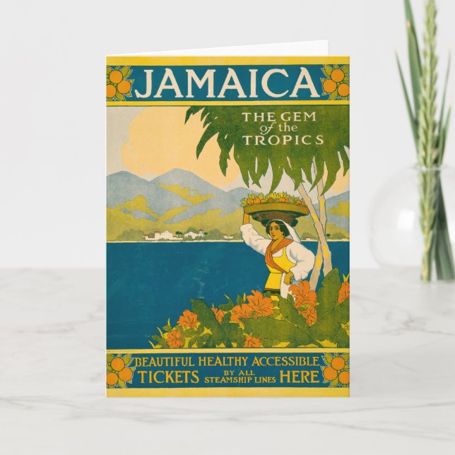 Cartão Viagens vintage Para A Jamaica (Frente)