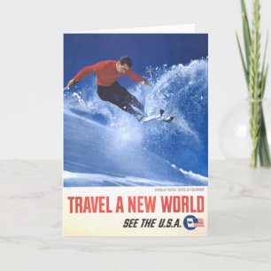 Cartão Viagens vintage Para Aspen, Colorado