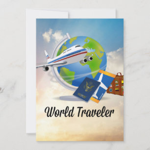Cartão Viajante mundial, embalado e pronto para ir