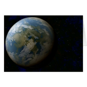 Cartão Viaje nas profundidades do espaço: terra nova