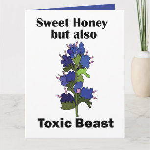 Cartão Víbora Bugloss Mel Doce Fera Tóxica Engraçado