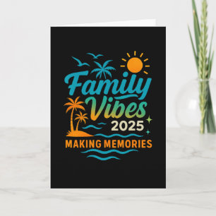 Cartão Vibrações da Família 2025 Família Tie Dye Férias F