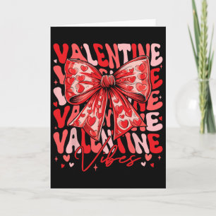Cartão Vibrações de São Valentim Retro Groovy Coração Coq