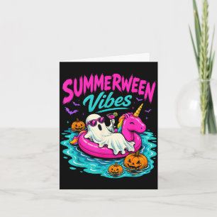 Cartão Vibrações de Summerween fantasma unicórnio assusta