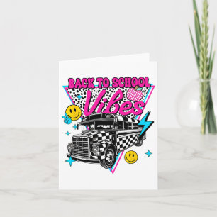Cartão Vibrações de Volta às Aulas Ônibus Escolar Profess