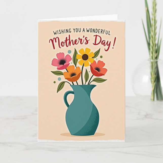 Cartão Vibrant Bloom Mothers Day Card (Frente)