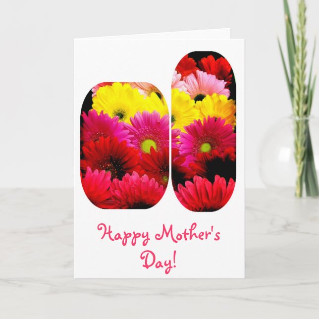 Cartão Vibrant Gerbera Daisies Happy Mother's Day Card (Frente)