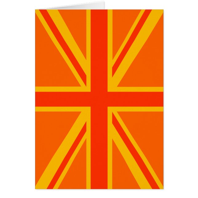 Cartão Vibrant Orange Union Jack British Flag Swag (Frente)