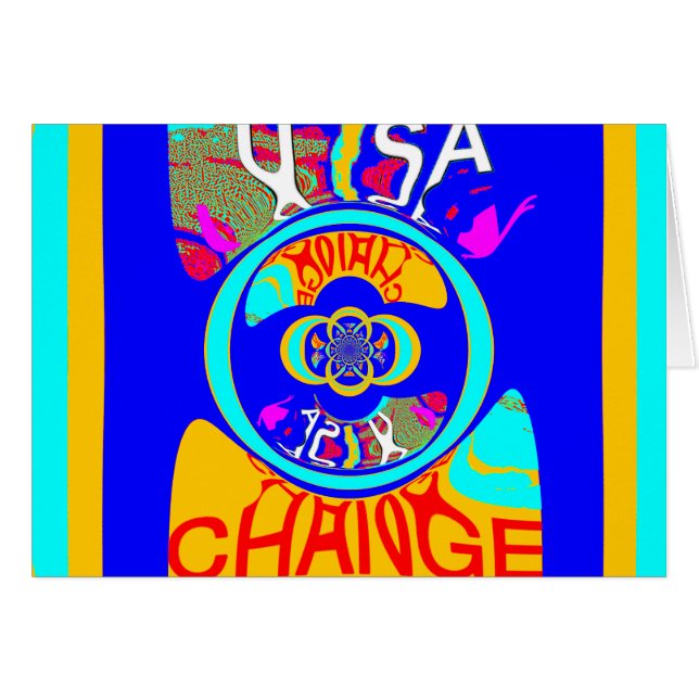 Cartão Vibrant USA Change: Uma declaração em negrito (Frente Horizontal)