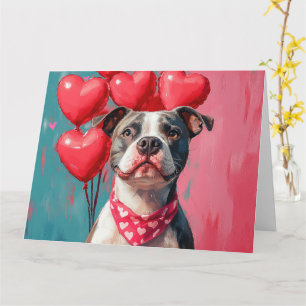 Cartão Vibrante American Staffordshire Terrier Pop-Art