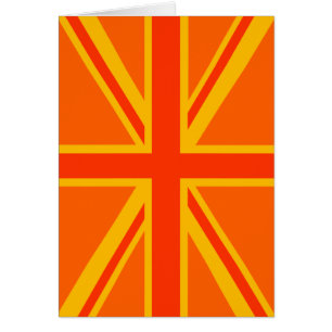 Cartão Vibrante Orange Union Jack British Flag Swag