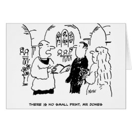 Cartão Vicar e Bridegroom na cerimônia de Casamento de Ca