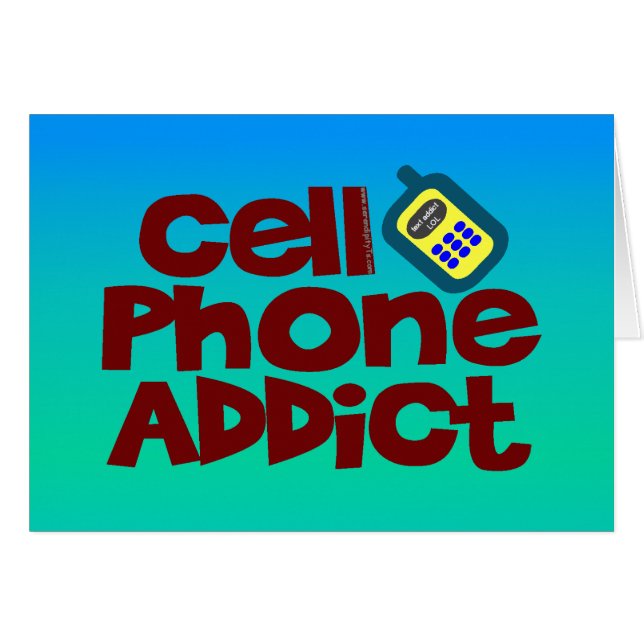 Cartão Viciado do telemóvel (Frente Horizontal)