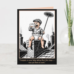 Cartão Victorian Baby Chimney Sweep. Funny baby card