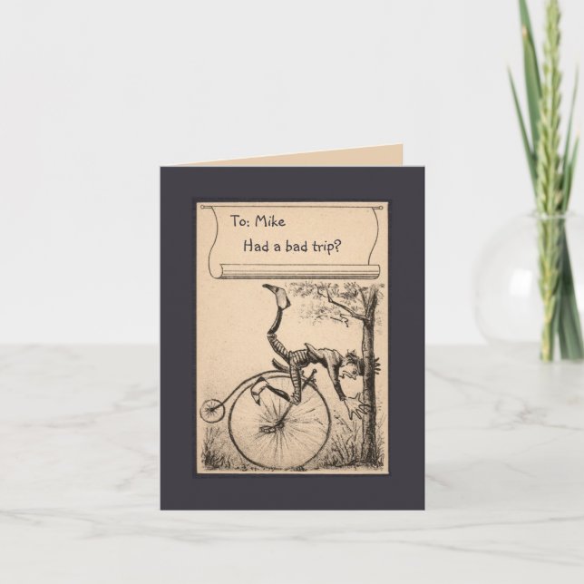 Cartão Victorian bike accident get well soon card (Frente)