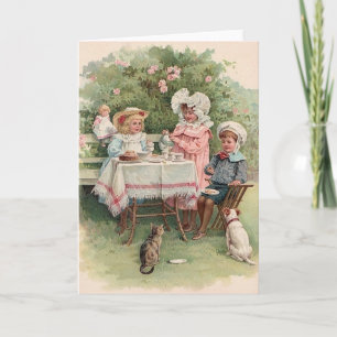 Cartão Victorian Children Tea Party Note Card
