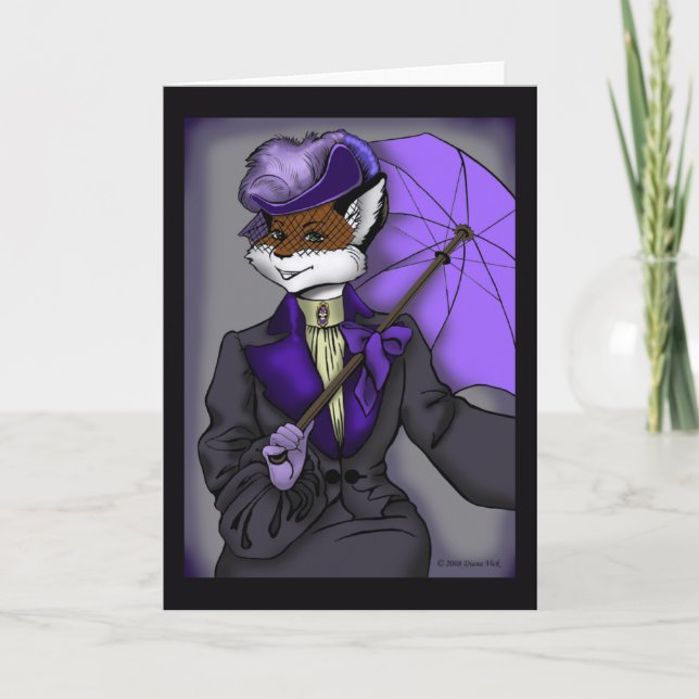 Cartão Victorian Fox Greeting Card (Frente)