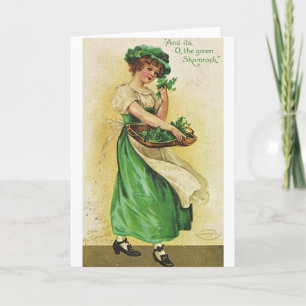 Cartão Victorian Green Shamrock St. Patrick's Day Card