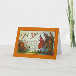 Cartão Victorian Halloween Witch Greeting Card