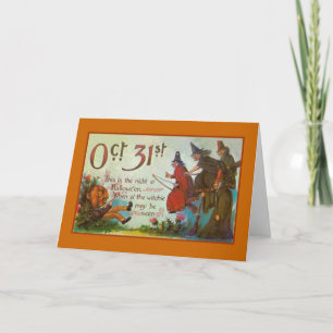 Cartão Victorian Halloween Witch Greeting Card