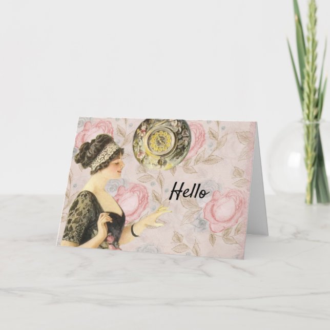 Cartão Victorian Hello (Frente)