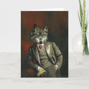 Cartão Victorian Mr Wolf Greetings Card
