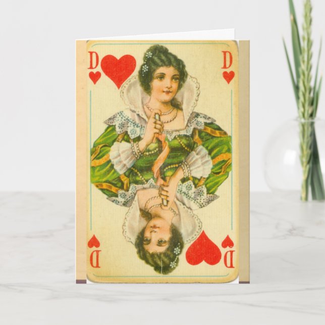Cartão Victorian Queen of Hearts (Frente)