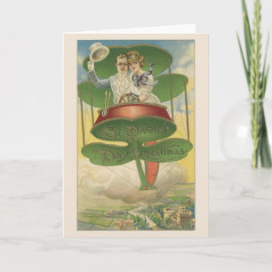 Cartão Victorian St. Patrick's Day Couple Greeting Card