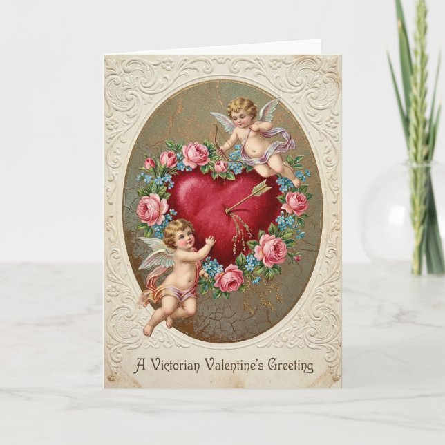 Cartão Victorian Valentines Cupid Card (Frente)