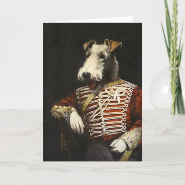 Cartão Victorian Vintage Fox Terrier (Frente)