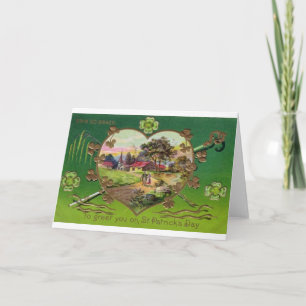 Cartão Victorian Vintage Retro Irish St. Patrick's Day