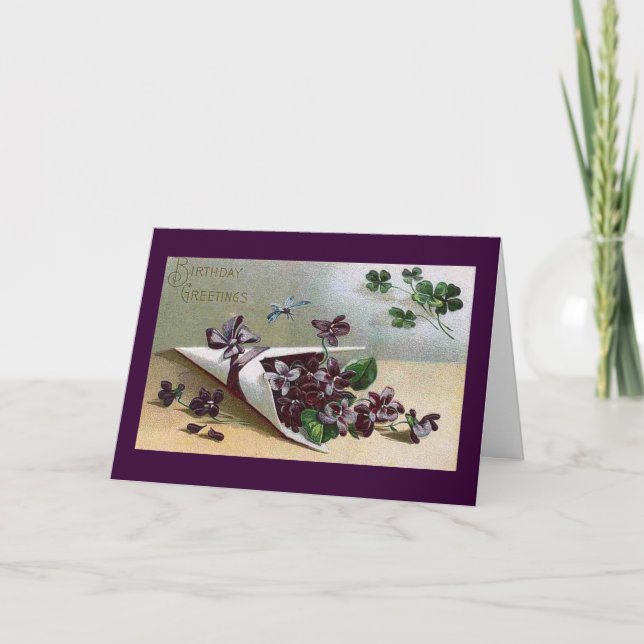 Cartão Victorian Violets (Frente)